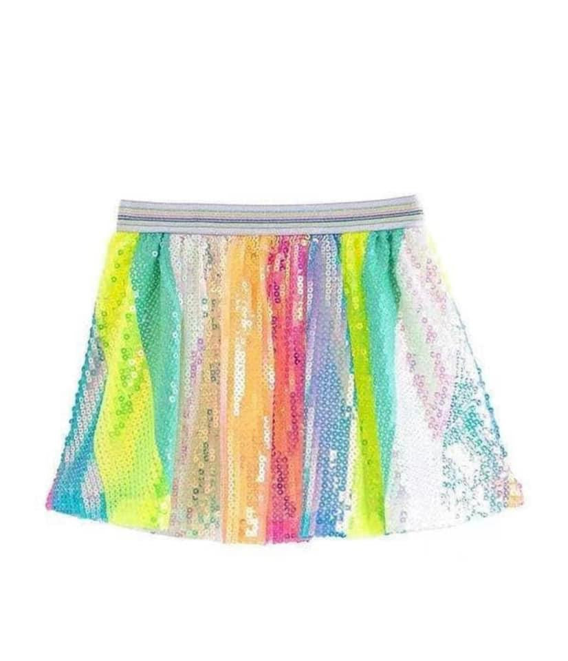 Tropical Sequin Stripe Skirt