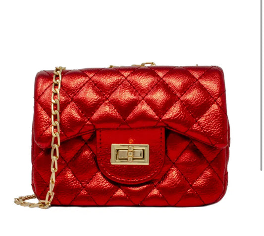 Classic Red Metallic Mini Bag