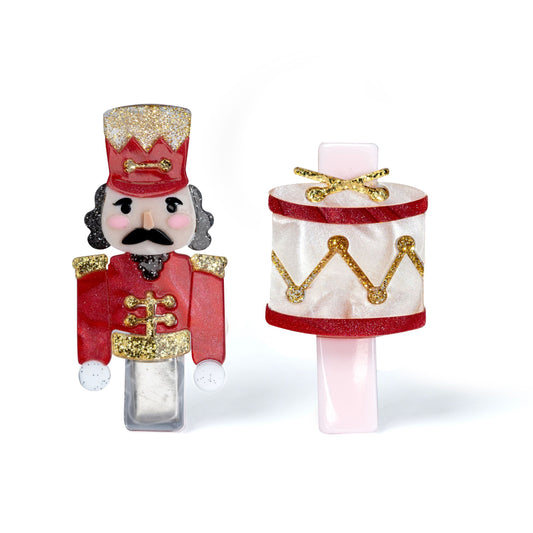 NUTCRACKER DRUM RED HAIR CLIPS